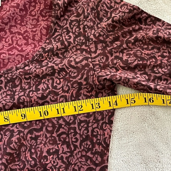 Peruvian Connection Burgundy Moroccan Tile Long Sleeve Maxi Dress Size XS - Picture 8 of 10